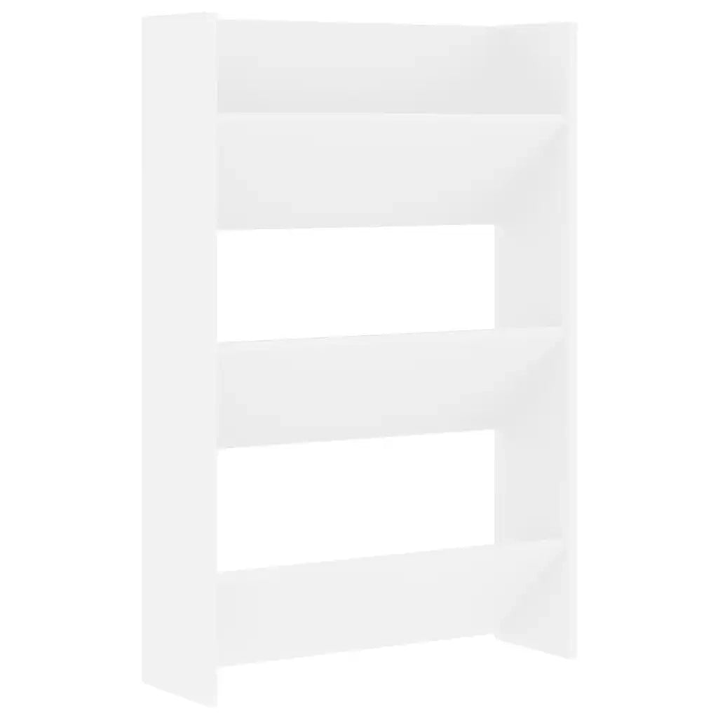 Scarpiera a Muro Bianca 60x18x90 cm in Legno Multistrato 806759