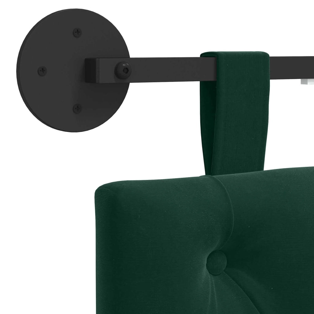 Testiera sospesa Con luce LED Verde Scuro Velluto