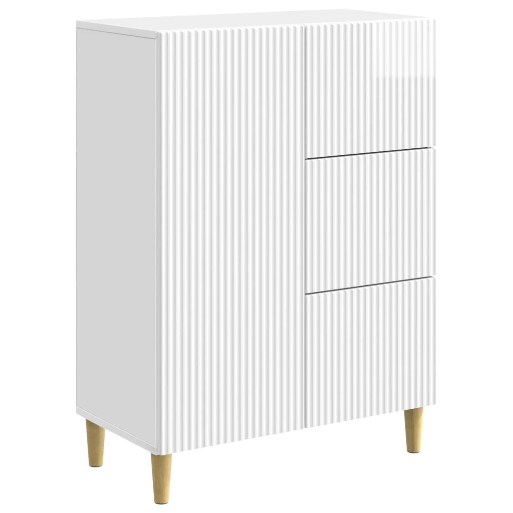 Credenza Bianco Lucido 66 x 34,5 x 90 cm Legno ingegnerizzato 894629