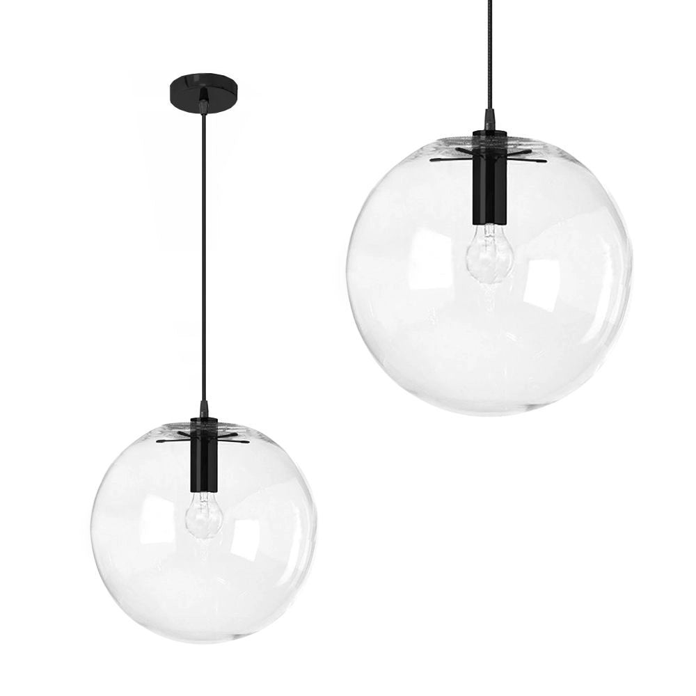 Lampada Da Soffitto Pensile Di Vetro Lassi Black 30 Cm