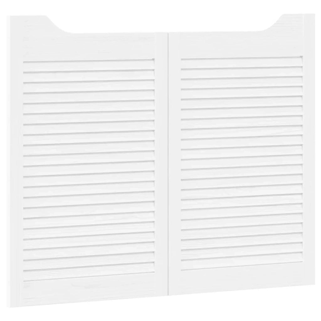 Porte Swing 2 pcs Bianco Legno Massello di Pino 42047180