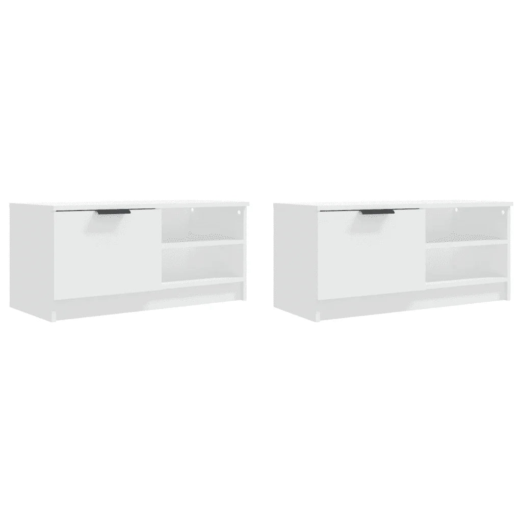 Set di 2 supporti TV moderni e di tendenza 80 x 35 x 36,5 cm in legno composito bianco 02_0048007