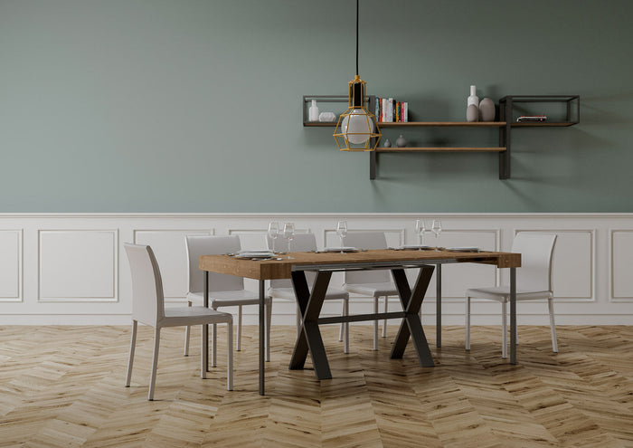 Consolle Allungabile 90-290x40x77 cm in Nobilitato Marrone