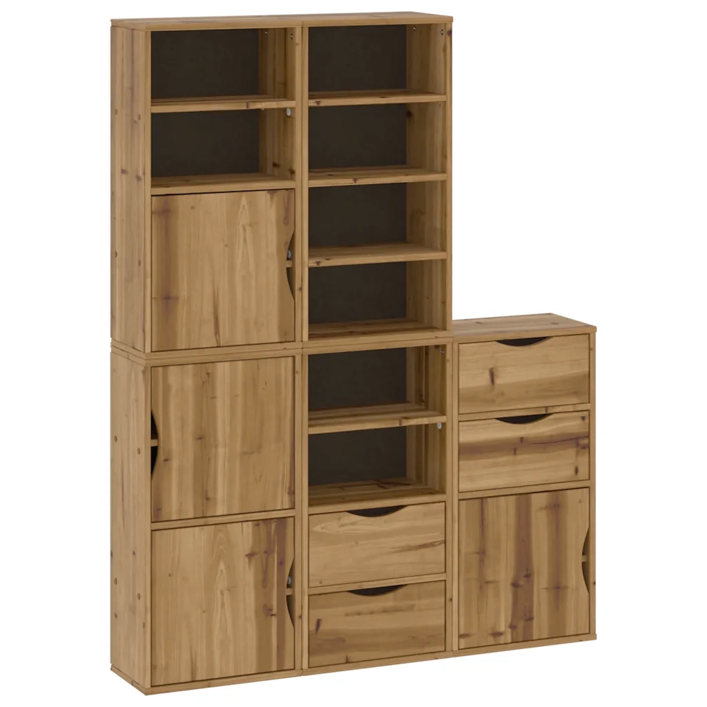 Armadietti Laterali 5 pz ODDA 40x24x79 cm Legno Massello Pino 3365358