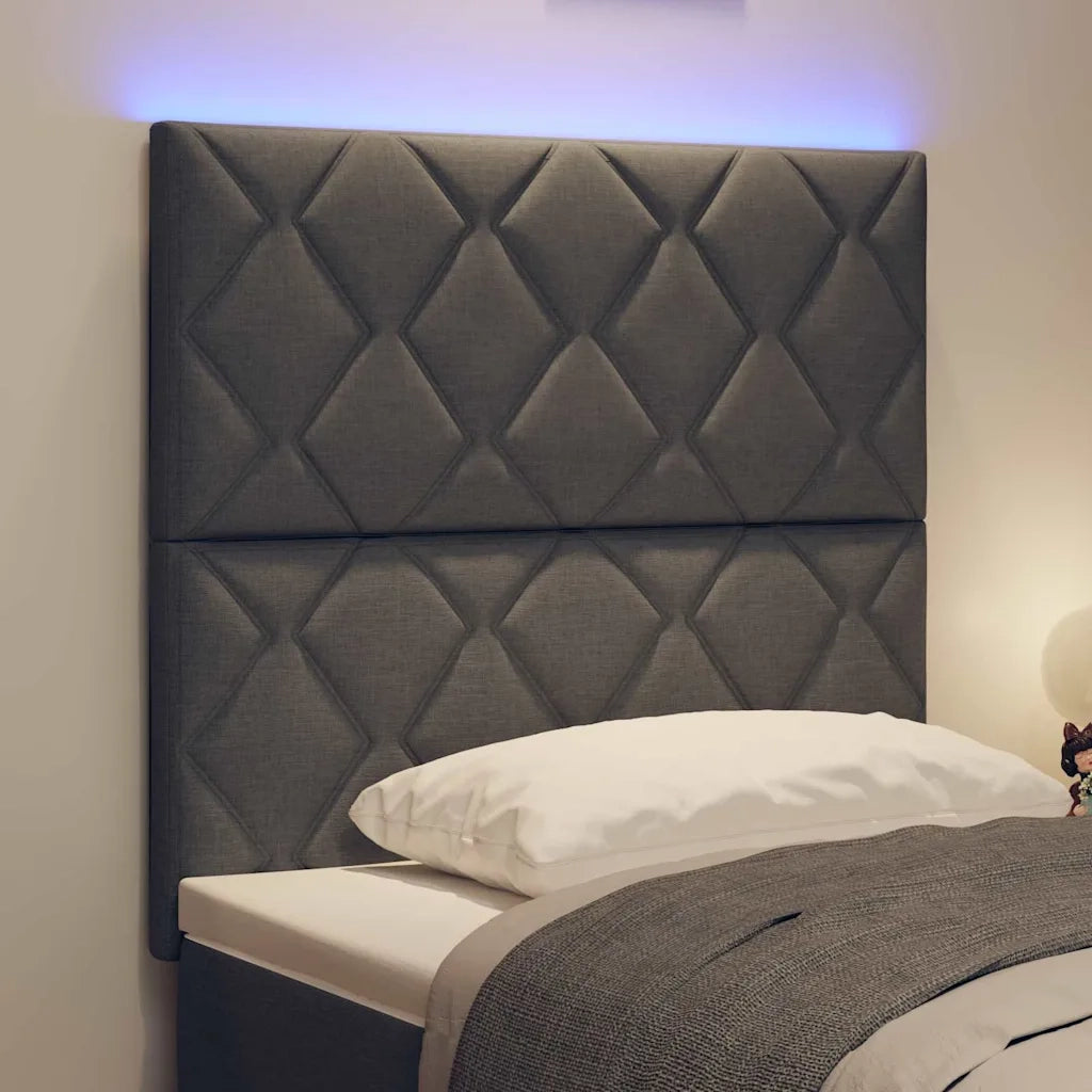 Testiera LED Grigio 90 cm Tessuto 3338489