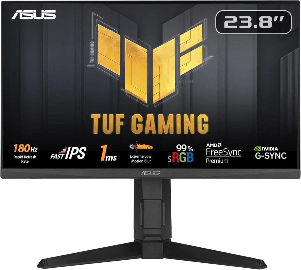 ASUS TUF Gaming VG27AQ3A Monitor Gaming 27” pollici, QHD (2560x1440), 180Hz, Fast IPS, Sincronizzazione ELMB, 1ms (GTG), FreeSync Premium, G-Sync, Overdrive variabile, 130% sRGB, Nero