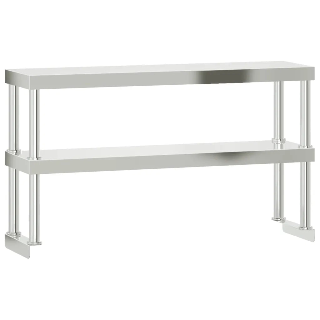 Tavolo Lavoro Cucina con Ripiano 110x30x150 cm Acciaio Inox