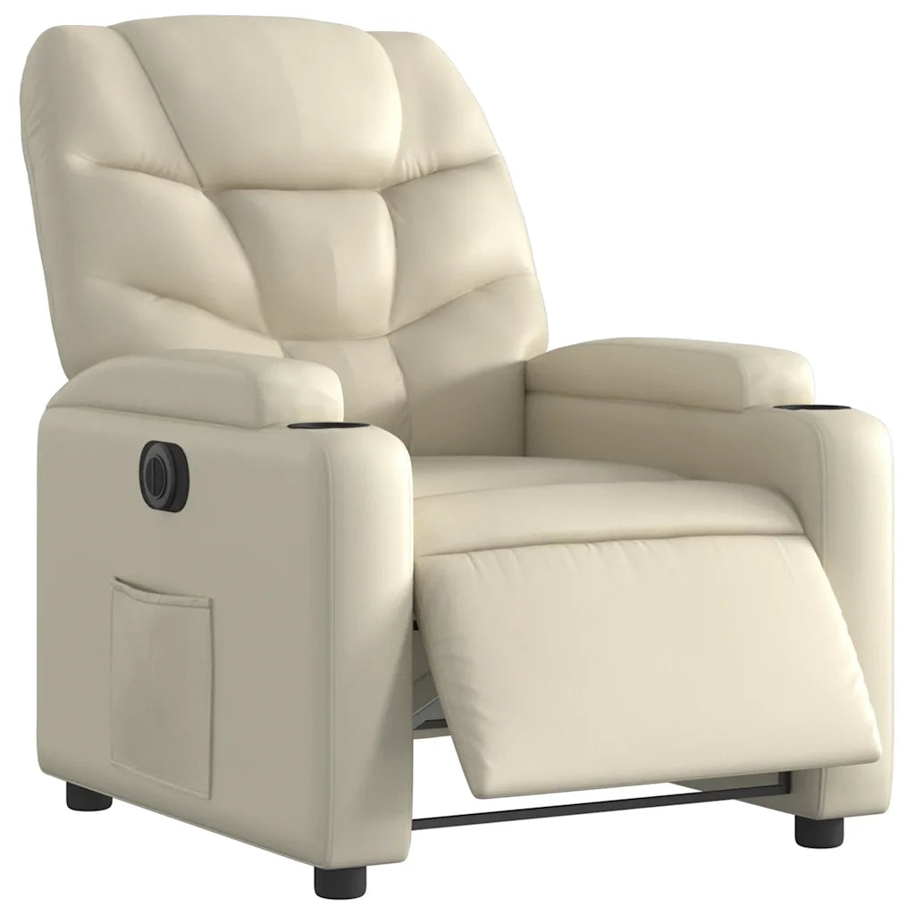 Divano Sedia-Poltrona Reclinabile Elettrica Crema in Similpelle 866153