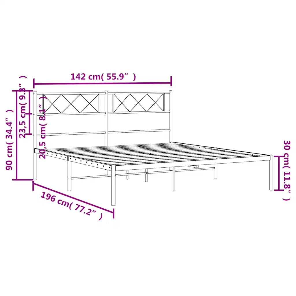 Giroletto con Testiera Metallo Bianco 135x190 cm