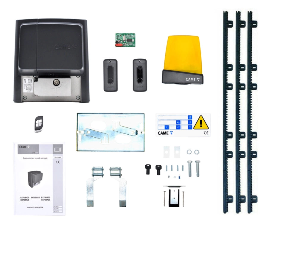 KIT CAME U2313 BX-78 230V AUTOMAZIONE CANCELLO SCORREVOLE 800KG CREMAGLIERA 3MT