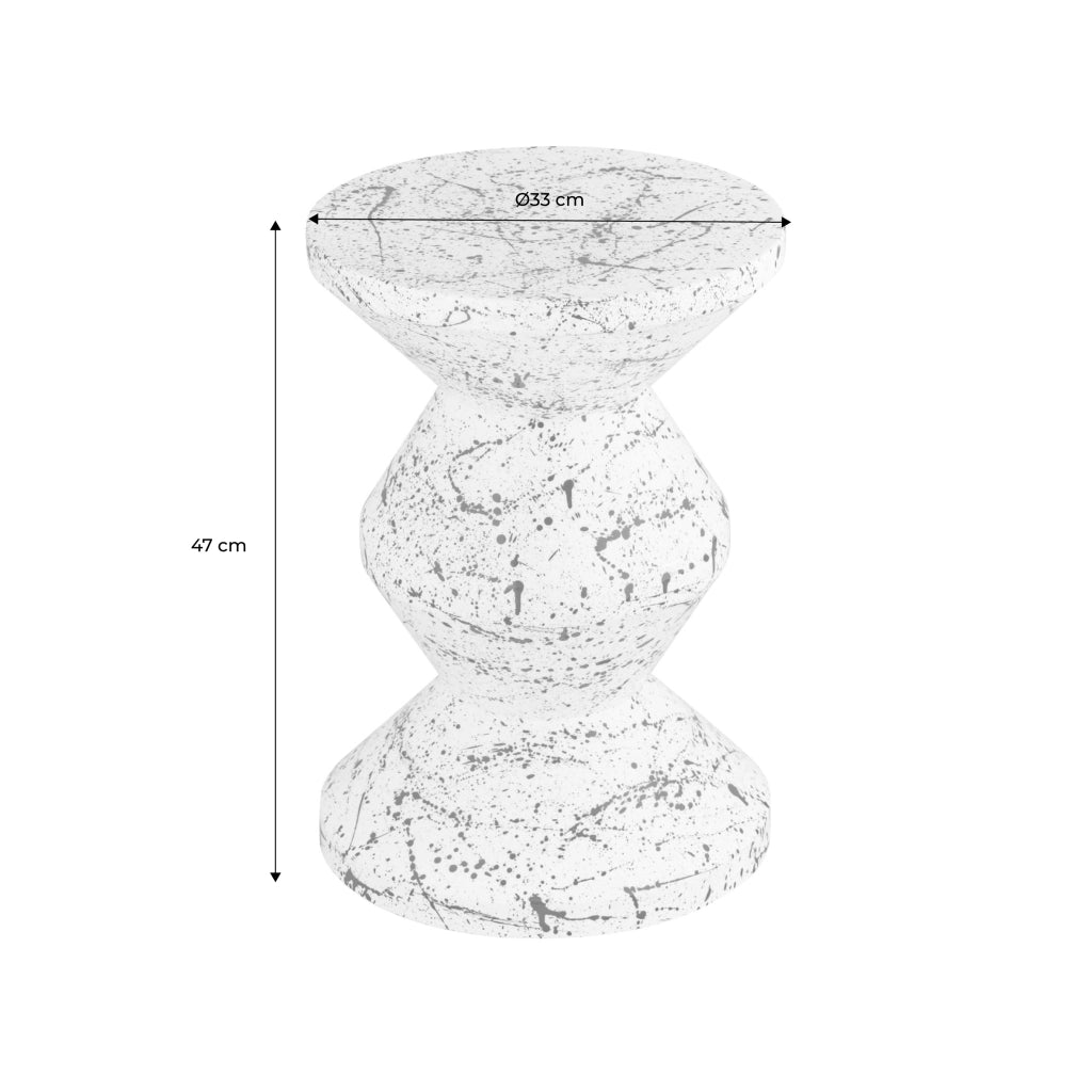 Tavolino da divano in acciaio smaltato, motivo maculato, 47cm, nero