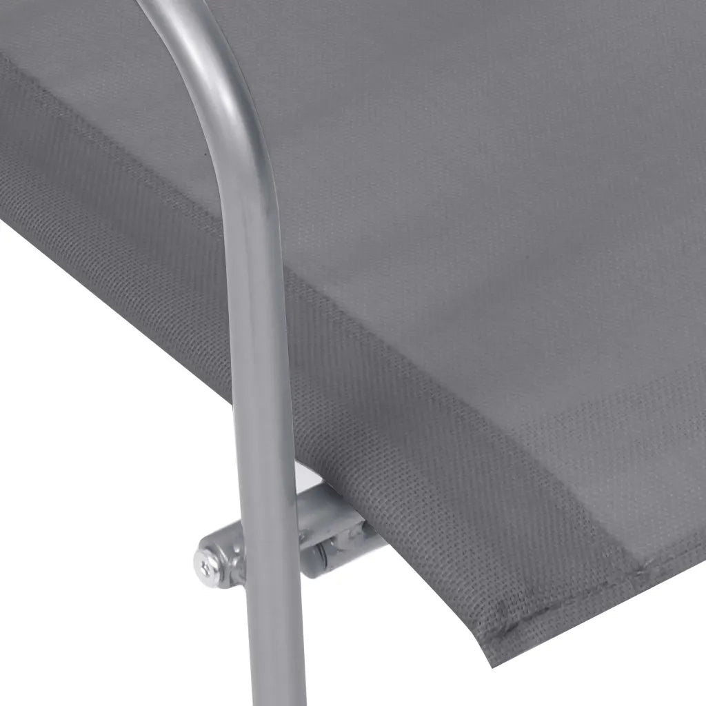 Set Divano da Giardino 4 pz-Sofa da Giardino-Divanetto da esterno in Tessuto e Acciaio Grigio