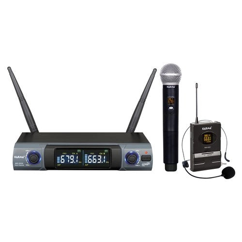 Kit microfoni karma set 8302pl palmare e con archetto black e grey - 8015439483029
