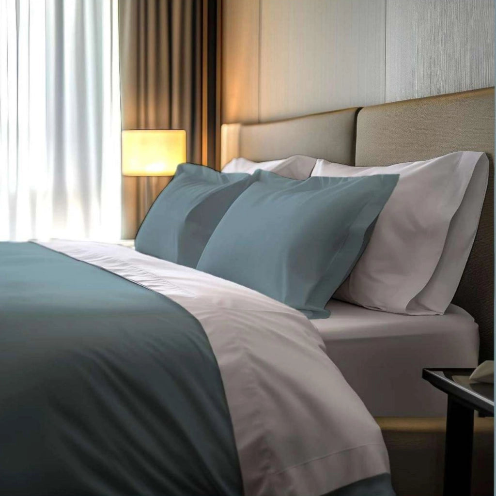 Ropasato, Copripiumino Matrimoniale Federa Inclusa, 260x200 cm blu Tiffany