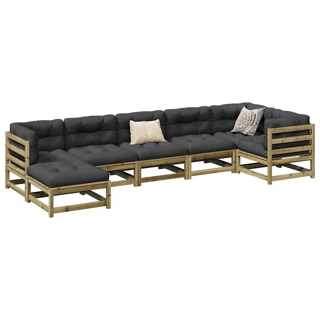 Set Divani da Giardino 7 pz in Legno Impregnato di Pino 3299544