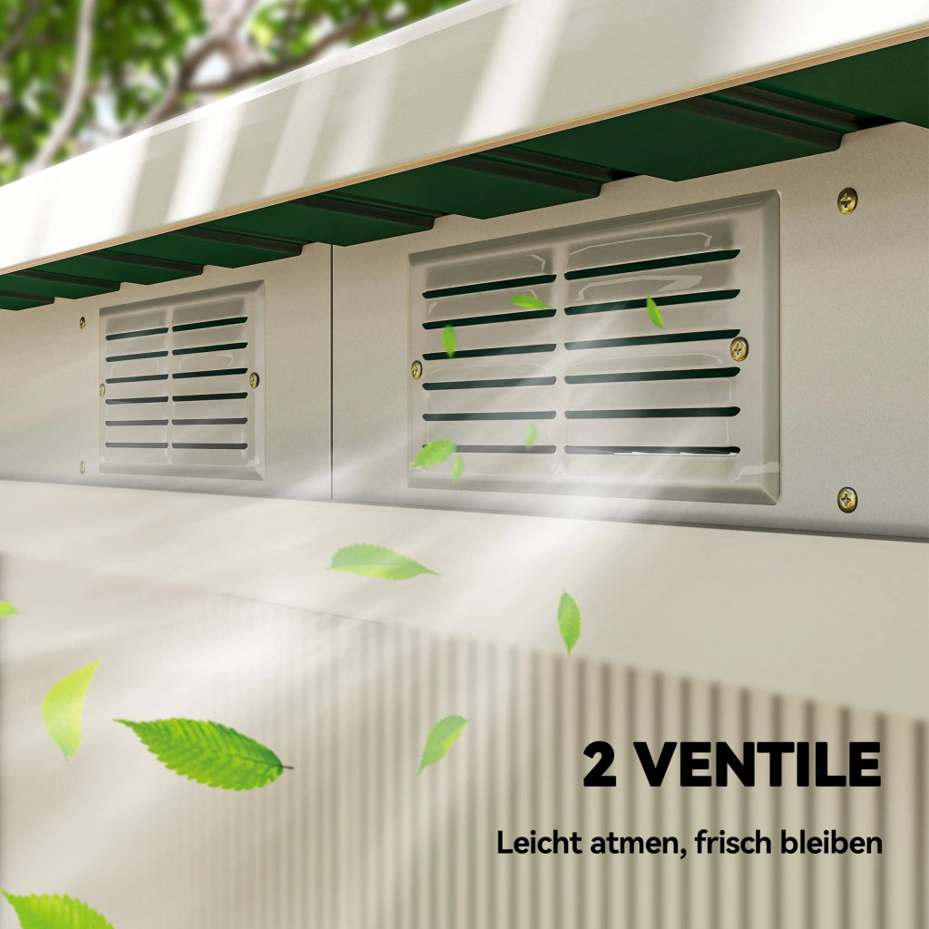 Casetta da giardino in metallo ¨C Xylo ¨C 6,3m3 280x130x172cm antracite verde scuro