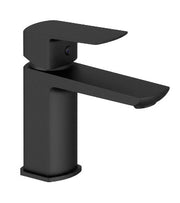 Miscelatore Lavabo Design Minimal Nero Opaco con Piletta Click Clack in Ottone 1”1/4 – Cartuccia Ø35 mm