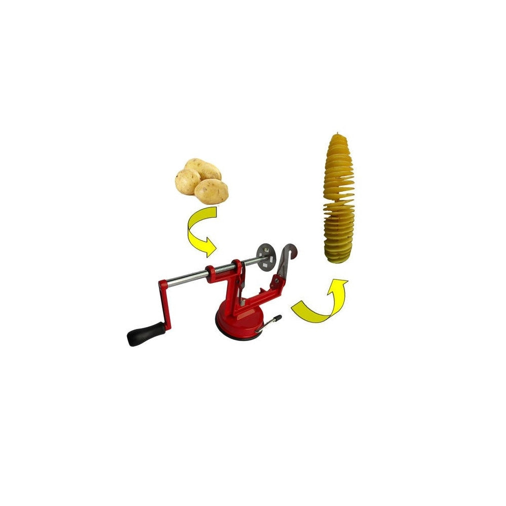Trade Shop - Spiral Potato Slicer Cutter Patate Chips Taglia Affetta Spirale Ricciolo Taglio -