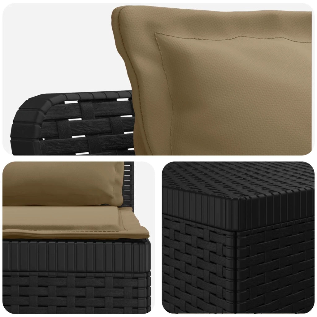 Divano da Giardino 5 Posti con Cuscini Stile Rattan PP 3443908