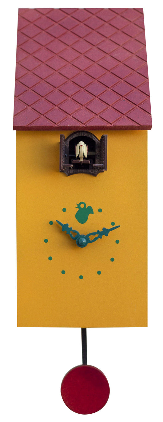 Orologio a Cucù da Parete 13x30x12 cm Pirondini Italia Portofino Giallo Melone