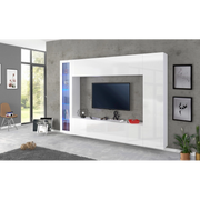 Parete soggiorno Maruska 1 vetrina– 260x180x30 – Bianco Lucido