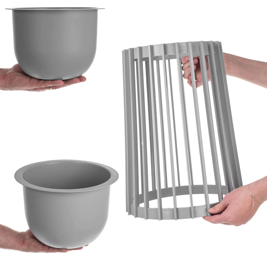 Supporto per fiori bifacciale KADAX Loft, grigio, 53,5 cm + 2 inserti