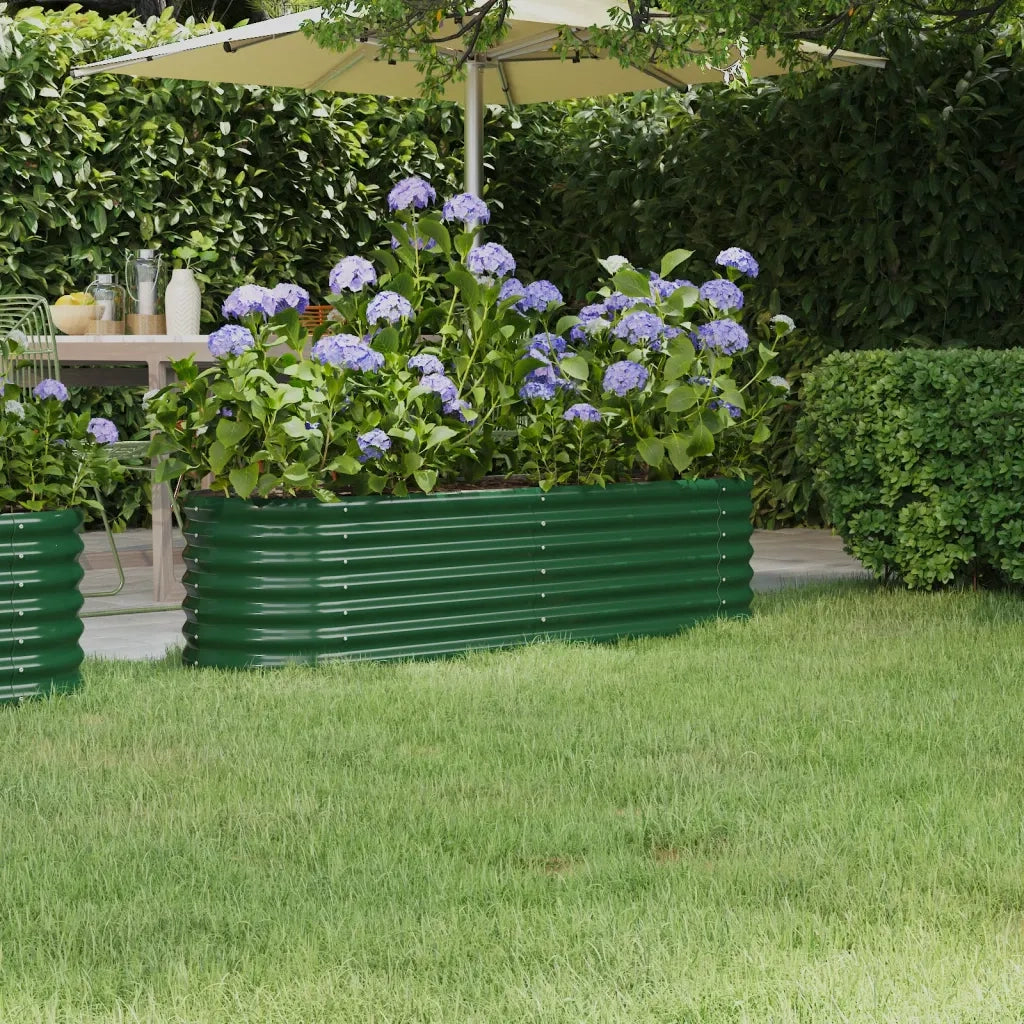 Letto Giardino Acciaio Zincato 152x40x36 cm Verde 318868