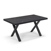 Tavolo allungabile da pranzo Pietra Nera 160X90 MADE IN ITALY modello PABLO fino a 260 CM per sala da pranzo, cucina e soggiorno, design moderno con top in melaminico