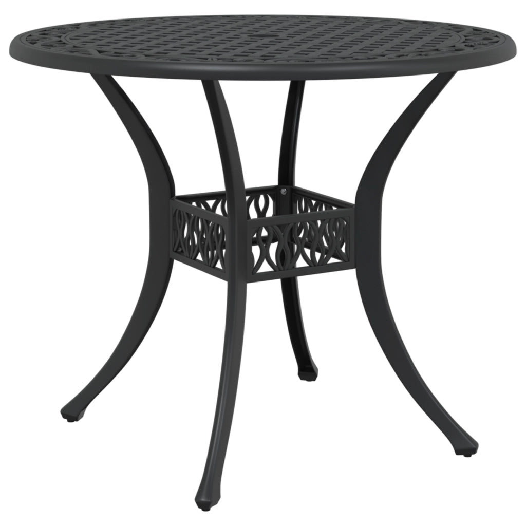 Set da Pranzo da Giardino 7 Pezzi in Alluminio Nero di