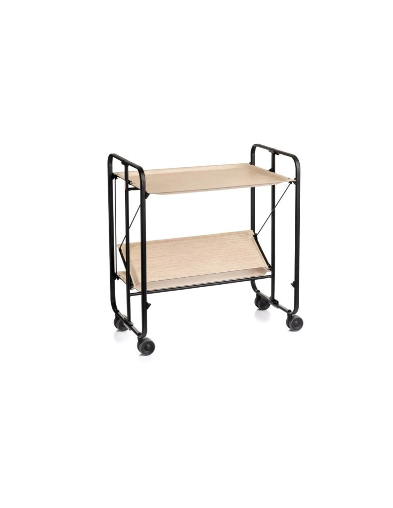 Carrello da cucina pieghevole nero con ruote BAUHAUS 2 ripiani