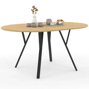 IDMarket - YSEULT tavolo da pranzo rotondo allungabile 4-8 persone legno e nero design industriale 110-150 cm