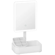 Specchio per il trucco a LED ricaricabile con luce, ruotabile a 180¡ã, con 2 modalit¨¤ di illuminazione, bianco