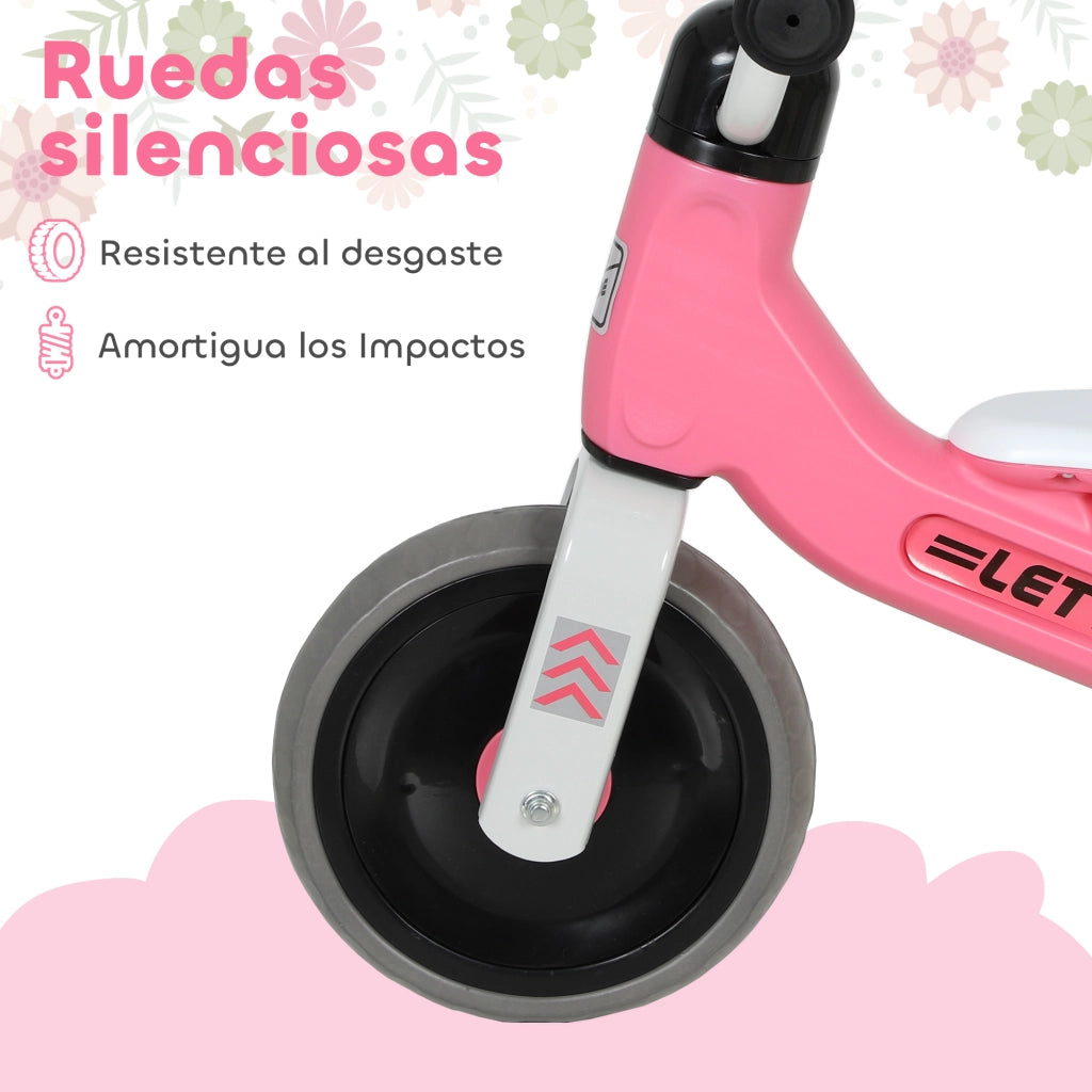 Bicicletta senza Pedali per Bambini 12-36 Mesi con Ruote Silenziose e Manubrio a 60¡ã ¨C zephmum ¨C Rosa