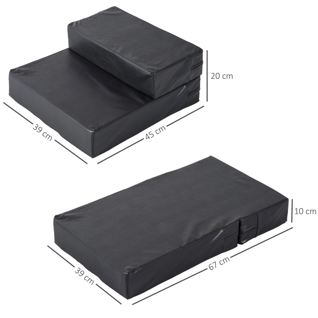 Scaletta Folding per Cani e Gatti 2 Gradini 20 cm ¨C zephmum ¨C Nero
