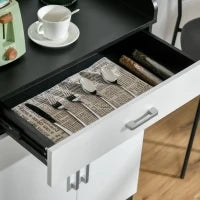Mobiletto con Cassetto di Legno, con Ripiano Regolabile, Mobiletto da Cucina Salvaspazio, Soggiorno e Anticamera, in Legno MDF, 60x40x90cm, Bianco e Nero
