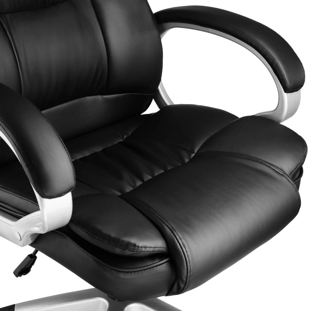 Sedia da ufficio sedia direzionale con braccioli max 120 kg nera 0508073