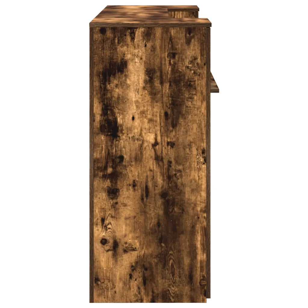 Banco Reception | Scrivania | Tavolo da Ufficio Rovere Fumo 180x50x103,5cm in Legno Multistrato