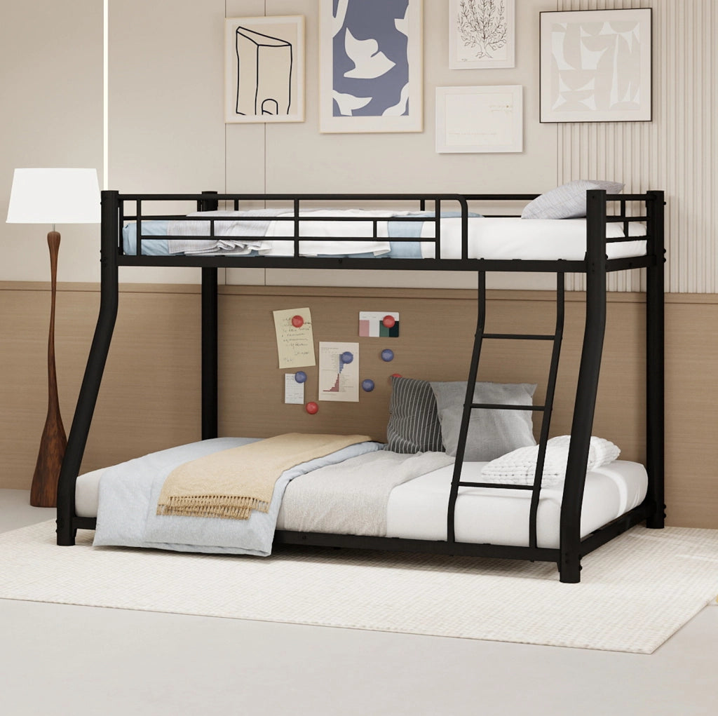 Letto a castello in ferro nero 90x190 e 140x190 cm