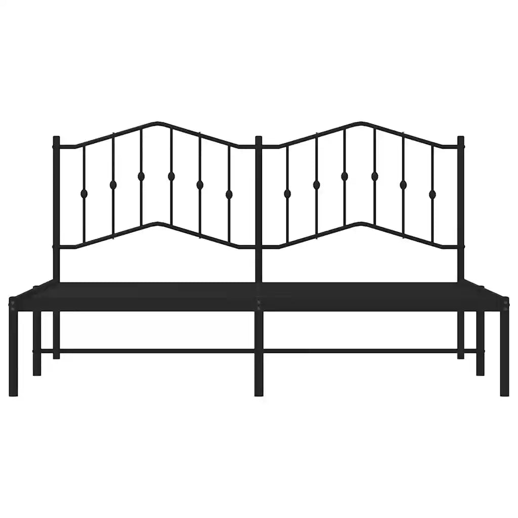 Giroletto con Testiera in Metallo Nero 183x213 cm 373794