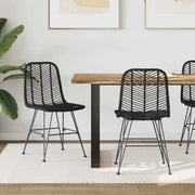 Sedia da pranzo 2 pcs Rattan e Ferro Nero 44,5 x 54,5 x 85 cm