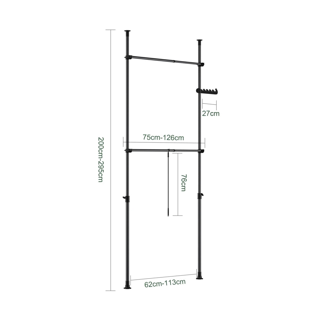 SoBuy Cabina armadio in metallo 126x27x295cm FRG109-II-SCH