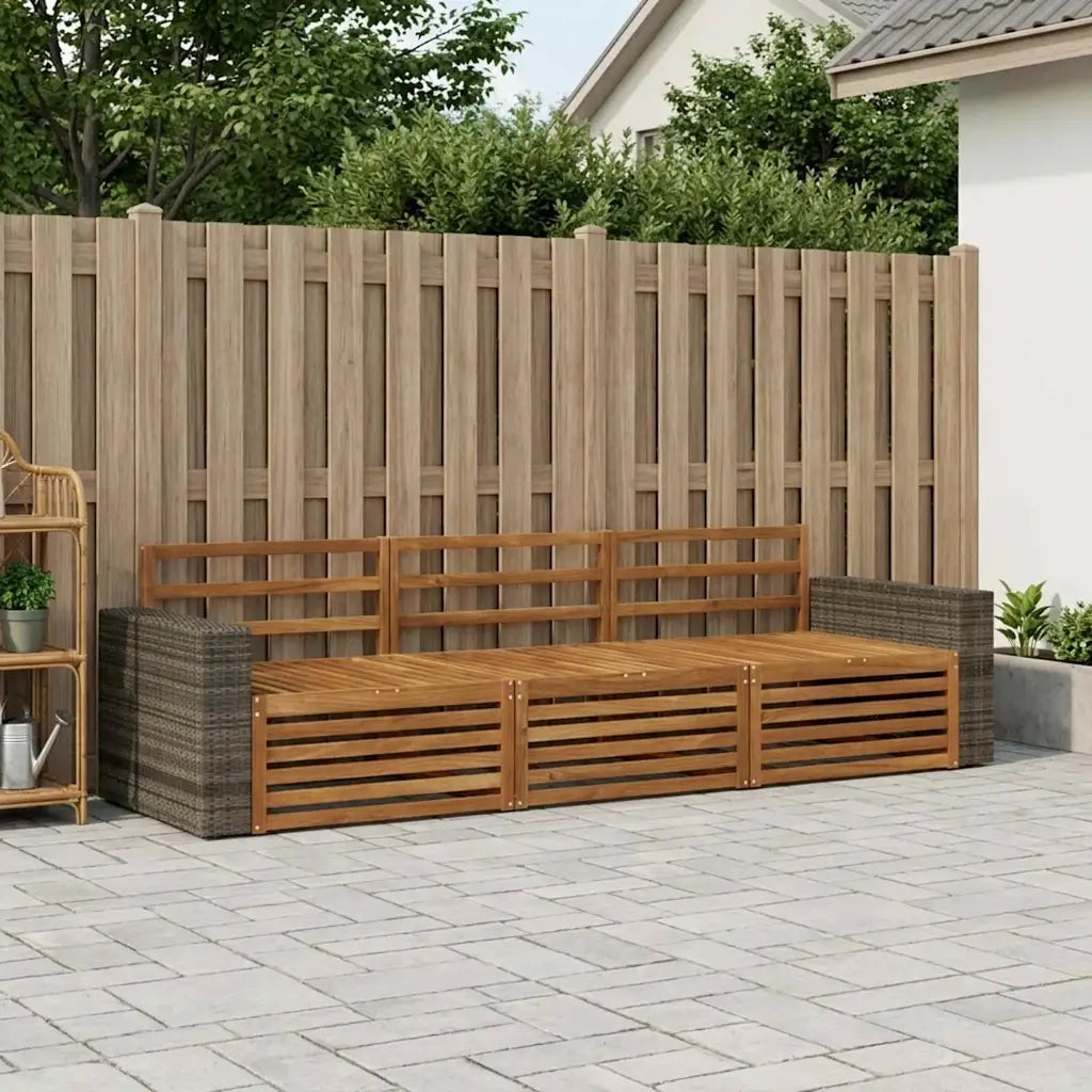 Set di divani da esterno 3 pcs Naturale