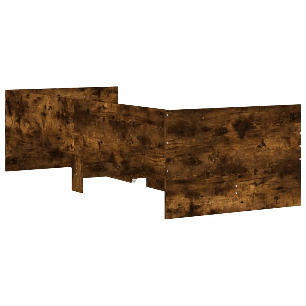Letto singolo | Letto per adulti | Giroletto con Cassetti Rovere Fumo 90x200 cm