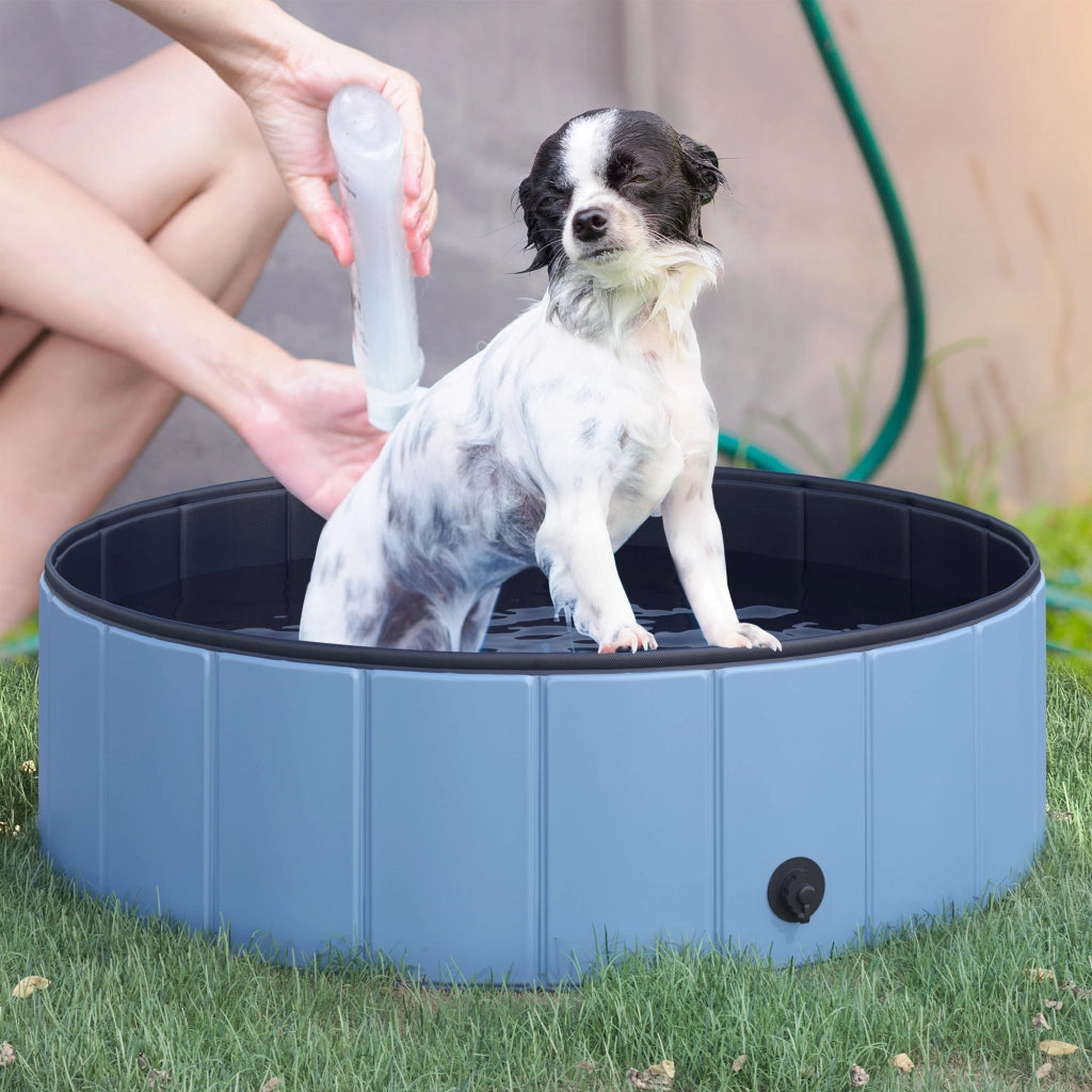 Piscina per Cani Pieghevole ¨C zephmum ¨C Blu 100x30cm plastica