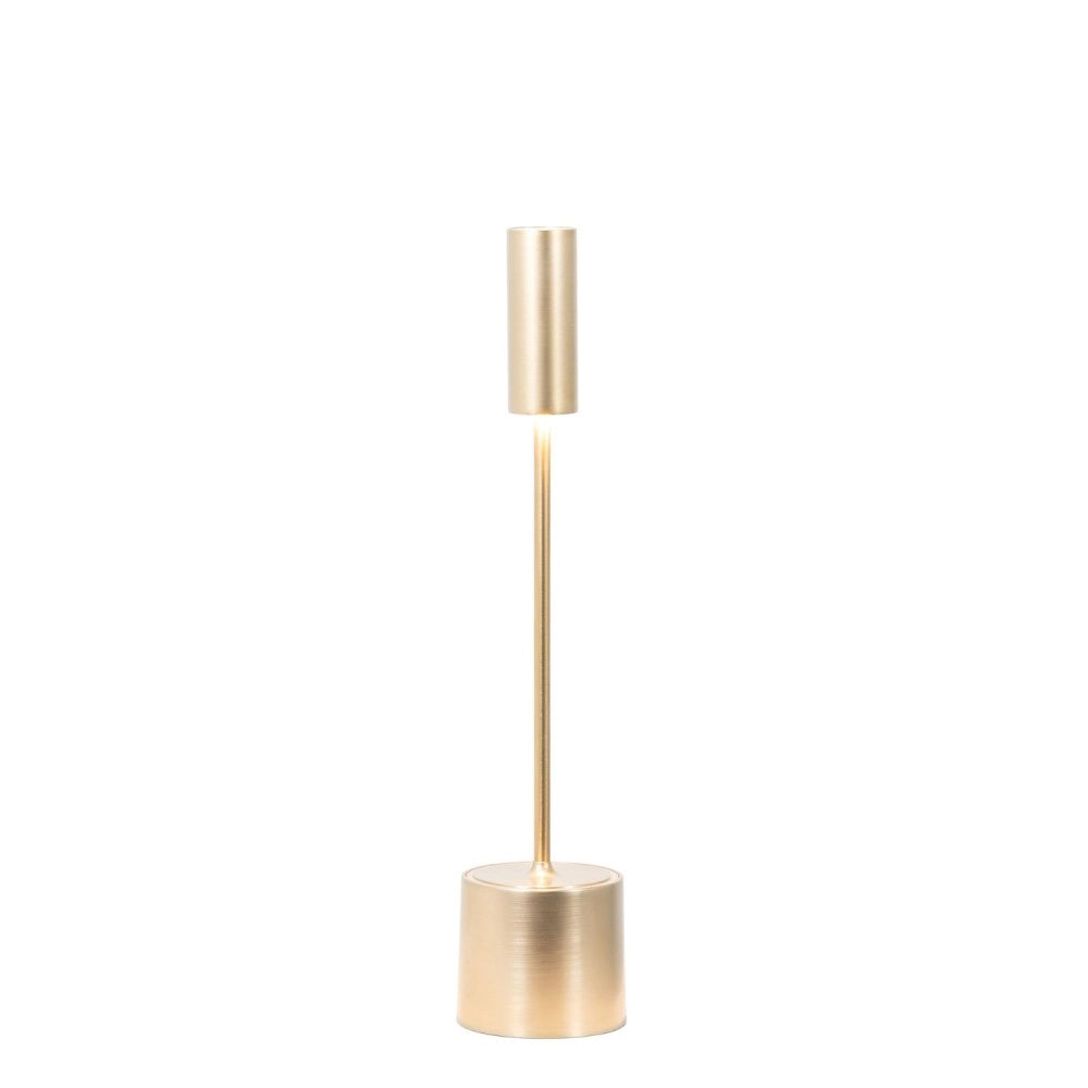 Zafferano - Lampada da tavolo ricaricabile Carolina Led dimmerabile Touch - Uso Interno/Esterno - Ottone Spazzolato