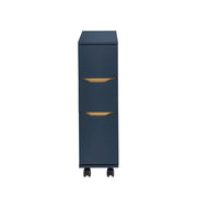 SoBuy Mobiletto Bagno Salvaspazio 20cm con 3 Cassetti e Scomparto Laterale Mobile Bagno con Ruote Cassettiera Armadietto Bagno per Spazi Ridotti Cucina o Lavanderia 60x20x70cm BZR191-B