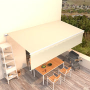 Tenda da Sole Retrattile Manuale con Parasole 6x3 m Crema cod mxl 43665