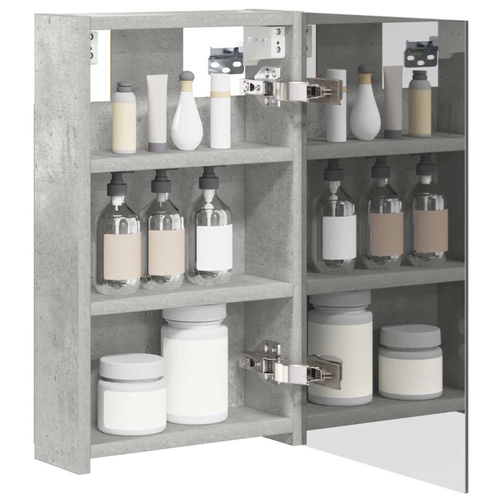 Mobiletto per specchio da bagno con lo scaffale Grigio cemento 889010