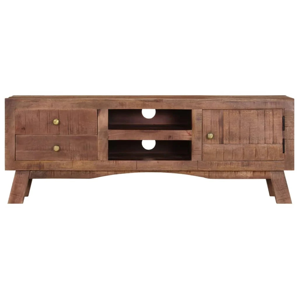 Mobile TV multimediale scaffale TV credenza mobile TV sala da pranzo soggiorno camera da letto 110 x 30 x 40 cm legno di mango marrone grezzo 02_0025717