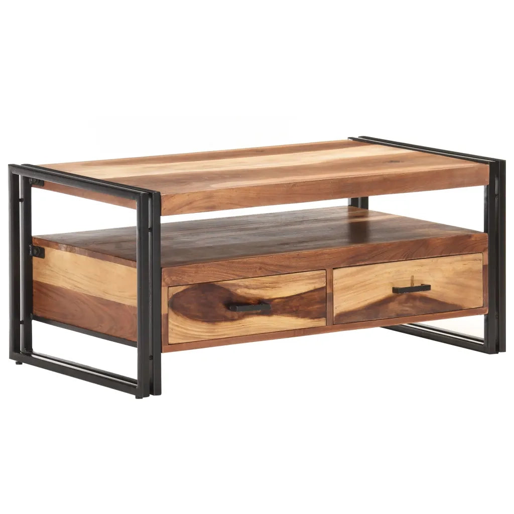 Tavolino 100x55x45cm in Massello Acacia con Finitura Sheesham cod mxl 54934